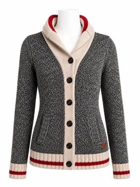 Size XS Roots Cabin Women’s Wool Blend‎ Shawl Collar Cardigan Sweater Canada
